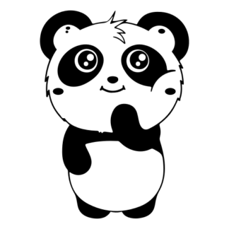 Shy Panda Decal (Black)